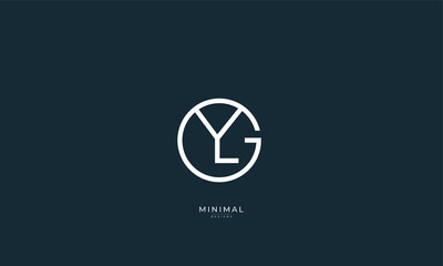 Alphabet letter icon logo  GYL or LYG