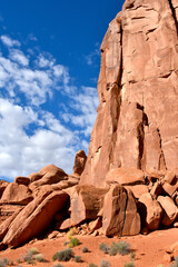 Red rock formation in the southwest at Arches National Park, Utah
