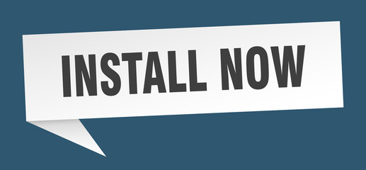 install now banner. install now speech bubble. install now sign