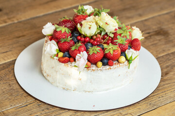 Home made cacke with strawberry