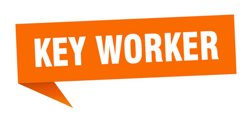 key worker banner. key worker speech bubble. key worker sign