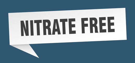 nitrate free banner. nitrate free speech bubble. nitrate free sign
