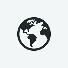 earth globe  vector icon illillustration  sign