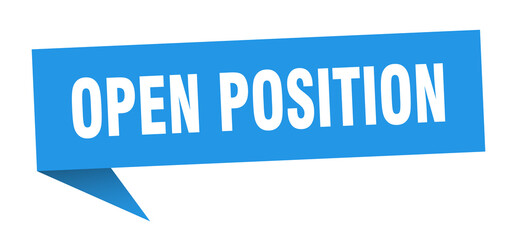 open position banner. open position speech bubble. open position sign