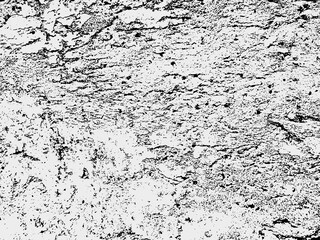 A black and white vector texture of distressed, urban, grungy concrete with aged and weathered damage. Ideal for use as a background texture or for applying grunge effects to your images.