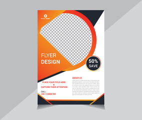 Flyer Template Design for Brochure, Annual Report, Magazine, Poster, Corporate Presentation, Portfolio, info graphic, layout modern with colorful size A4