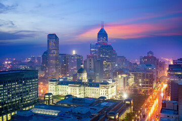 Indianapolis city downtown skyline USA