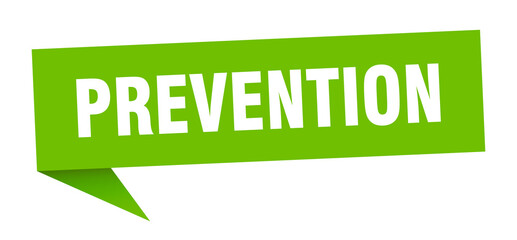 prevention banner. prevention speech bubble. prevention sign