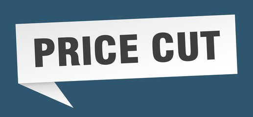 price cut banner. price cut speech bubble. price cut sign
