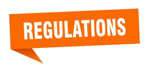 regulations banner. regulations speech bubble. regulations sign