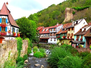Fototapeta na wymiar Europe, France, Great East, Alsace, Haut Rhin, Village of Kaysersberg