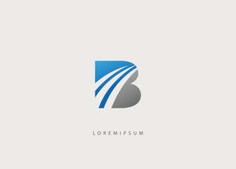 Abstract minimalist letter Initial B logo design inspiration