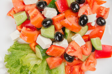 Greek salad. Fresh salad. Greek salad with olives