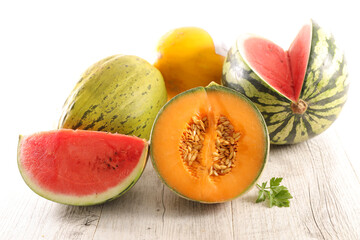 assorted of melon and watermelon