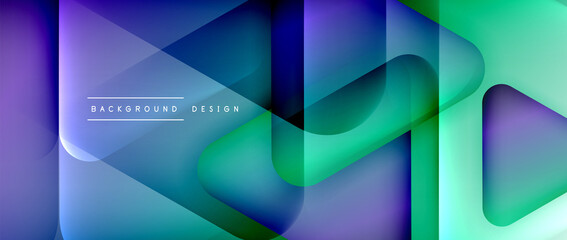 Obraz premium Triangle shapes geometric abstract background. 3D shadow effects and fluid gradients. Modern overlapping forms wallpaper for your text message