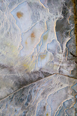 Amazing aerial shot of Pamukkale traverten in Turkey.