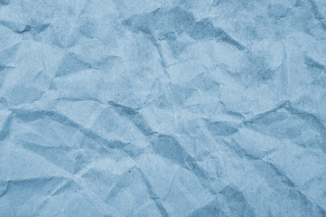 Texture of blue crumpled paper for background