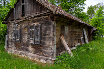 Opuszczona wiejska chata, Podlasie, Polska