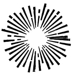 Obraz premium Radial Lines in Circle Form for comic books . Explosion background . Vector Illustration . Vintage round Logo . Handwritten Design element . Abstract Geometric shape . Sunburst .