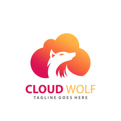 Abstract Cloud Wolf Stock Logo Design Premium Vector Illustration