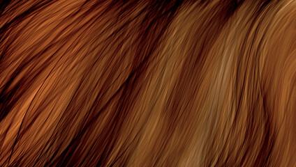 Naklejka premium Hairstyle background illustration of redheaded hair strands on dark background with copy-space. 