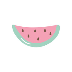 watermelon fruit icon, flat style