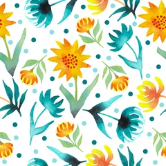 Fotobehang bright colors seamless pattern in watercolor © Elena