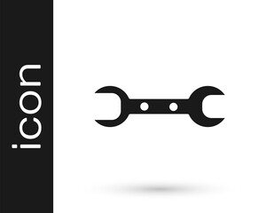 Grey Wrench spanner icon isolated on white background. Vector Illustration.
