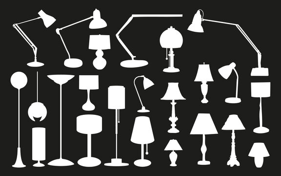 Icons of lamps. Flat style vector illustration.