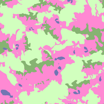 UFO camouflage of various shades of green, pink and blue colors © Ko_Te