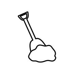 shovel toy with sand, line style