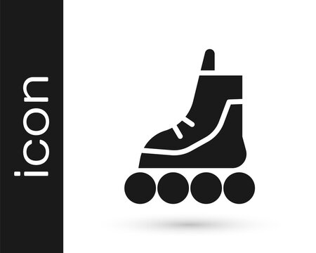 Grey Roller skate icon isolated on white background. Vector Illustration.