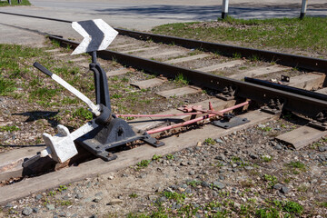 the old mechanism for translating railway tracks, arrow