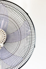 electric cooling fan on white backgroud close up