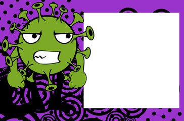 funny corona virus covid cartoon frame picture background in vector format