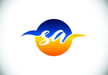 Initial Monogram Letter S A Logo Design Vector Template. S A Letter Logo Design