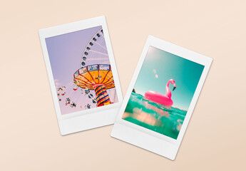 2 Instant Photo Snapshot Pictures Mockup