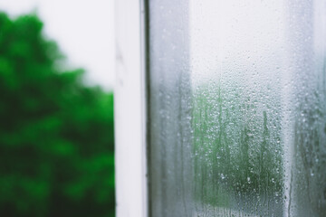 Open window in the rain