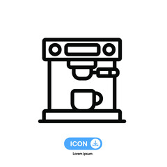 Coffee Machine icon vector isolated on white background.