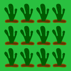 Fototapeta premium Design green cacktuses, background
