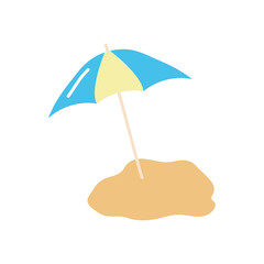 Fototapeta premium summer concept, parasol sand icon, flat style