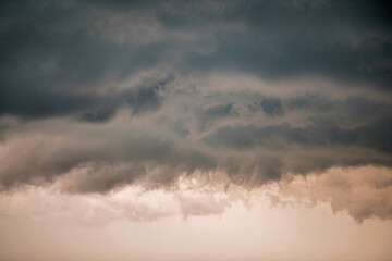 Dark sky in the clouds before a thunderstorm