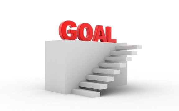 3d rendered Business goal concept isolated over white background