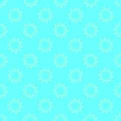 Turquoise pattern on light blue seamless backdrop.