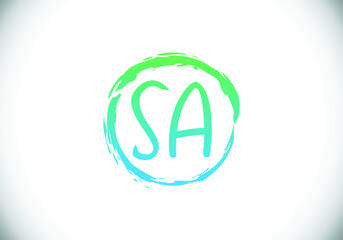 Initial Monogram Letter S A Logo Design Vector Template. S A Letter Logo Design