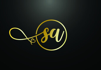 Initial Monogram Letter S A Logo Design Vector Template. S A Letter Logo Design