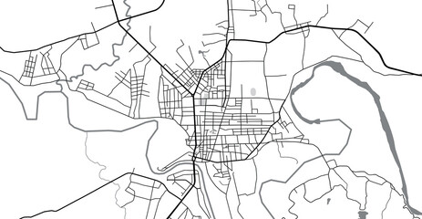 Urban vector city map of Kon Tum, Vietnam © ink drop