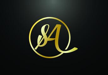 Initial Monogram Letter S A Logo Design Vector Template. S A Letter Logo Design