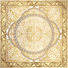 Golden ornate decorative vintage design
