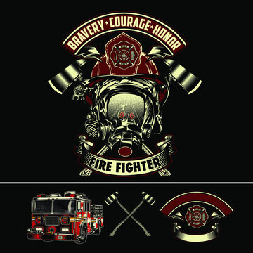 “ Firefighter ” T-Shirt was created with  Adobe illustrator. Can be used for digital printing and screen printing